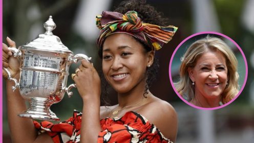 Naomi Osaka with the US Open trophy after her 2020 triumph