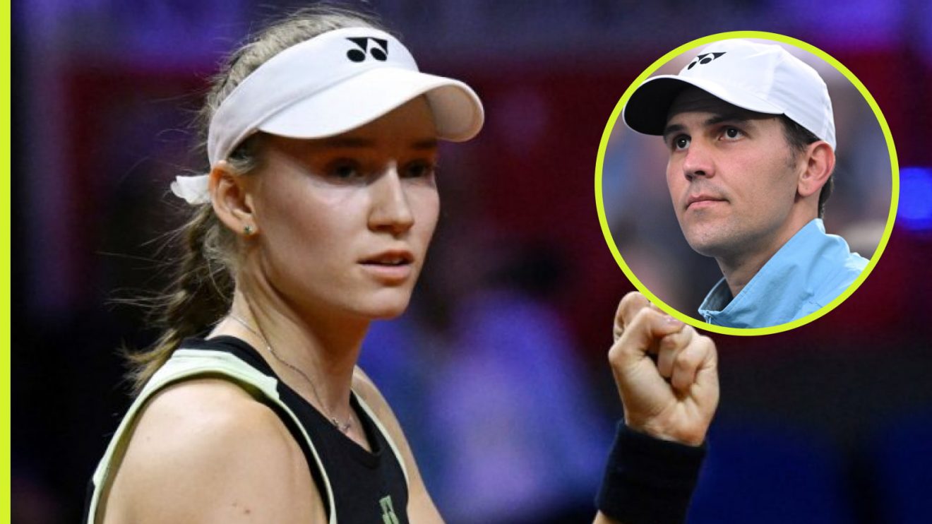 Pictured: Elena Rybakina and Stefano Vukov.