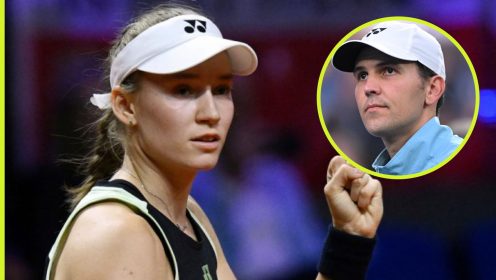 Pictured: Elena Rybakina and Stefano Vukov.