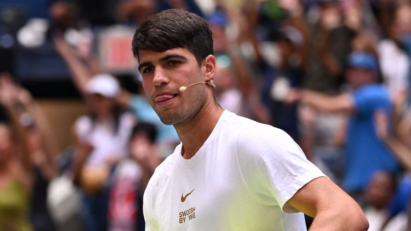 Carlos Alcaraz during an off-court moment