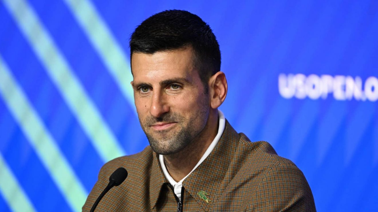 Novak Djokovic speaks to the media ahead of the 2024 US Open