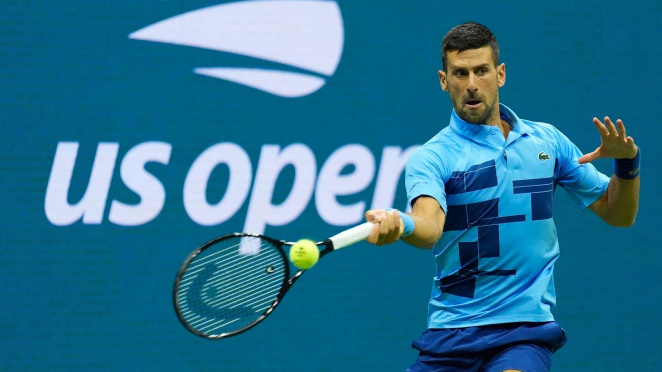 Novak Djokovic in action