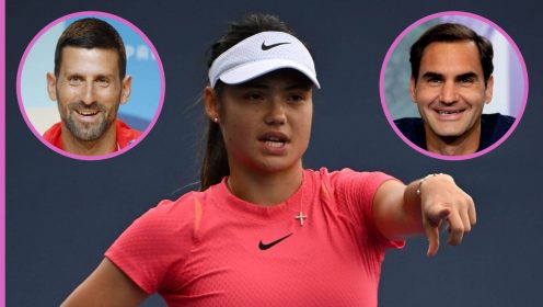 Emma Raducanu, Novak Djokovic, Roger Federer