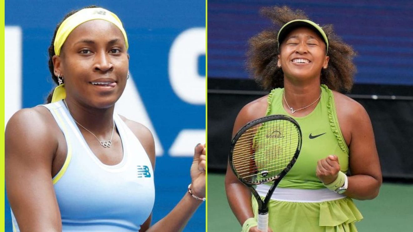 Coco Gauff and Naomi Osaka pictured in action at the 2024 US Open.