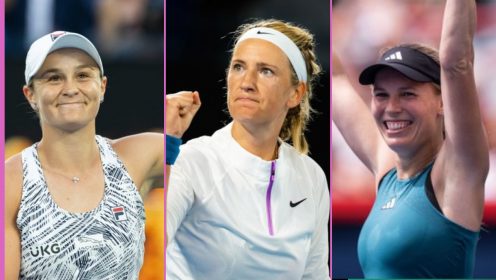 (L-R) Ashleigh Barty, Victoria Azarenka, Caroline Wozniacki