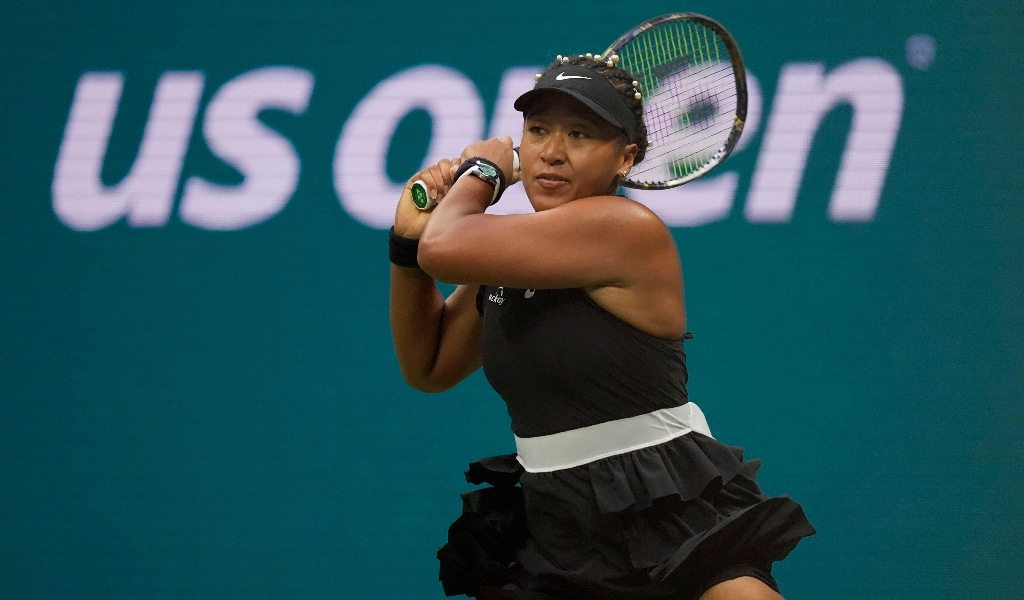Naomi Osaka in action at the 2024 US Open.