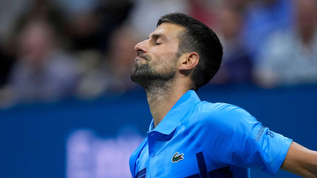 Novak Djokovic in action