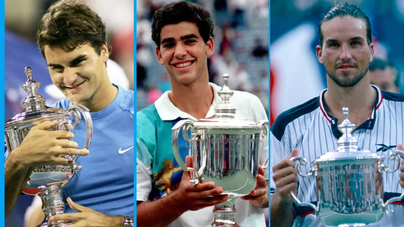 From left to right: Roger Federer, Pete Sampras and Pat Rafter