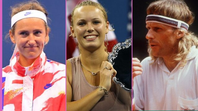 Pictured: Tennis players Victoria Azarenka, Caroline Wozniacki, Bjorn Borg