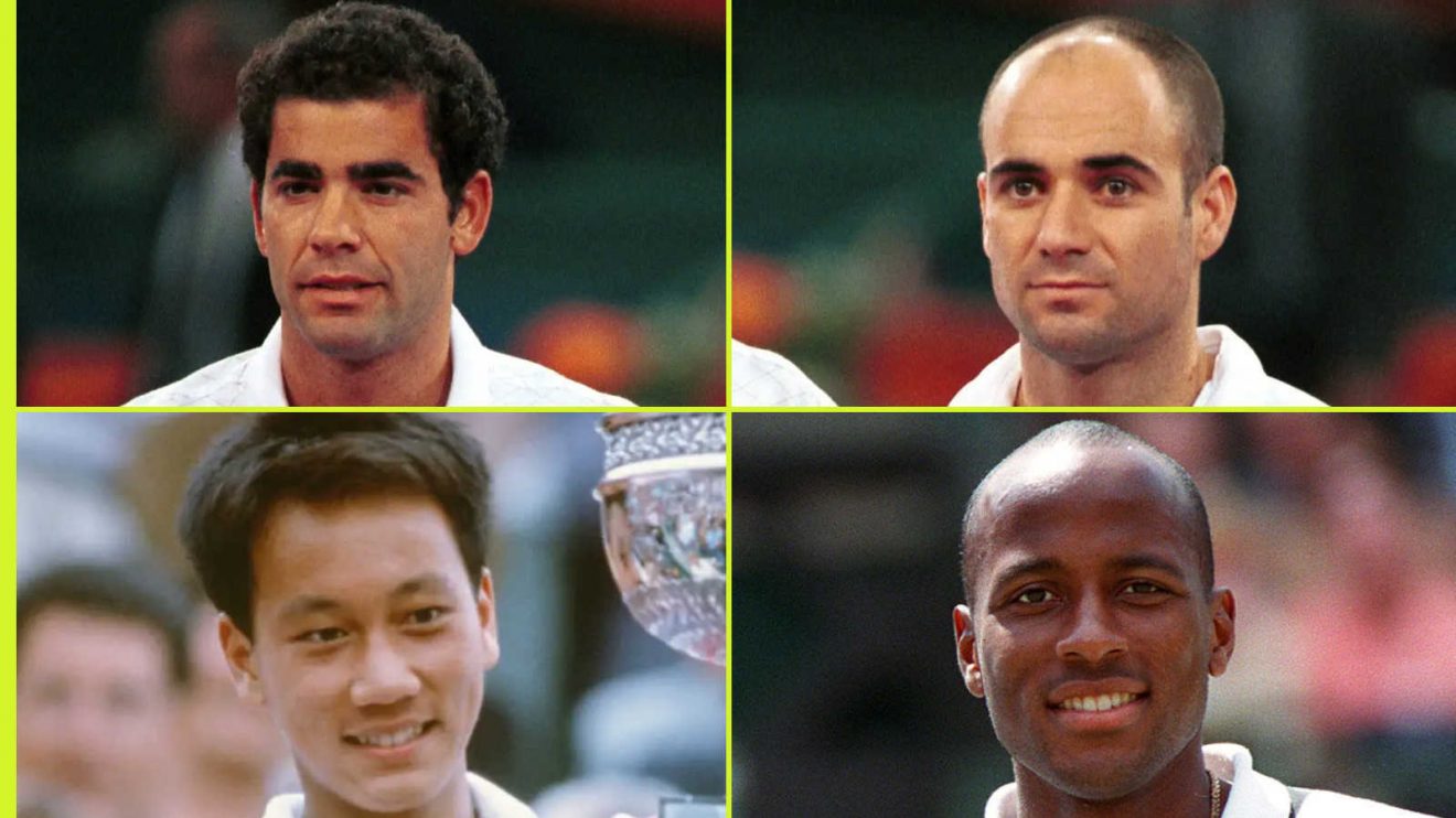 Pete Sampras, Andre Agassi, Michael Chang and MaliVai Washington
