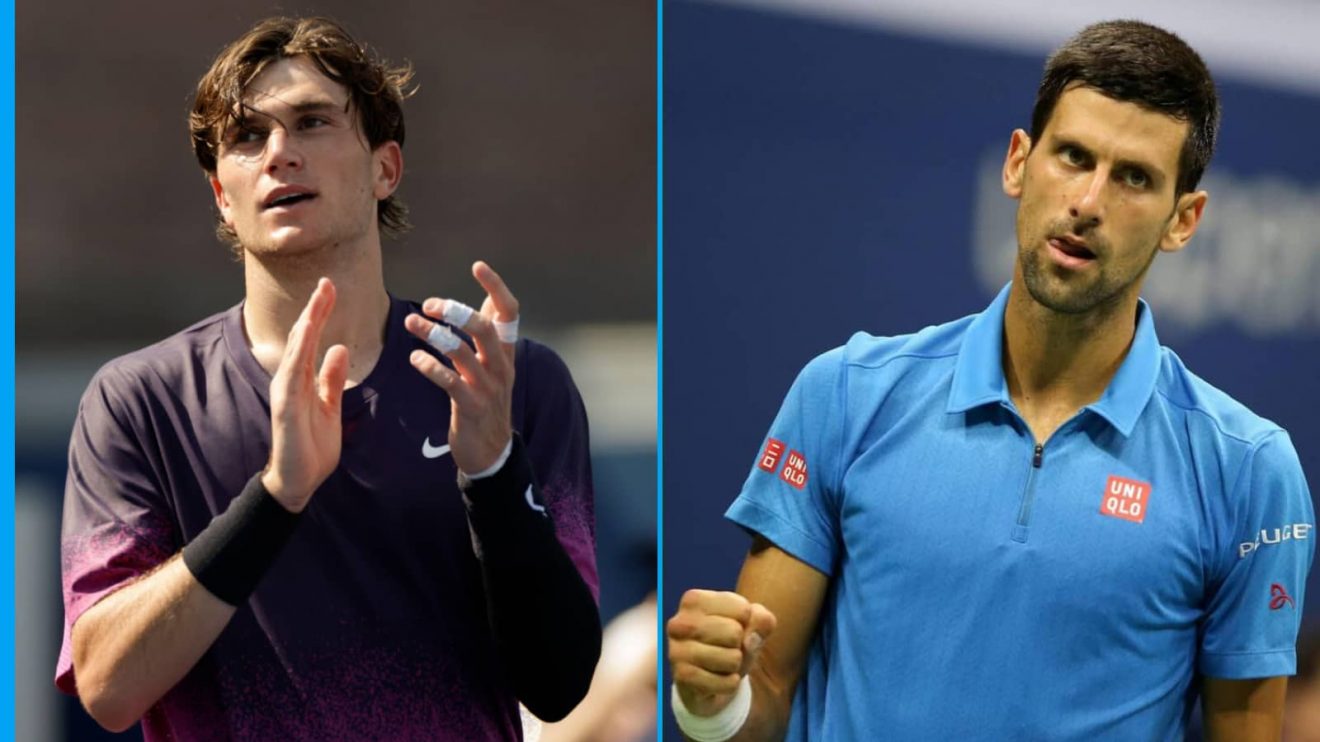 Jack Draper and Novak Djokovic at the US Open