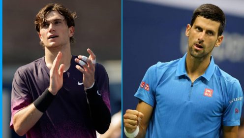 Jack Draper and Novak Djokovic at the US Open
