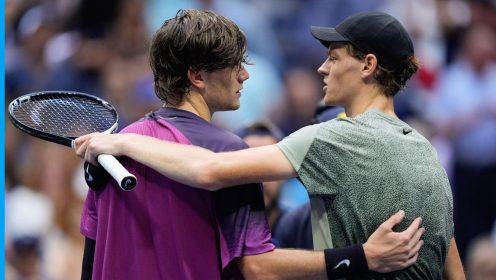 Jack Draper and Jannik Sinner after their US Open semi-final
