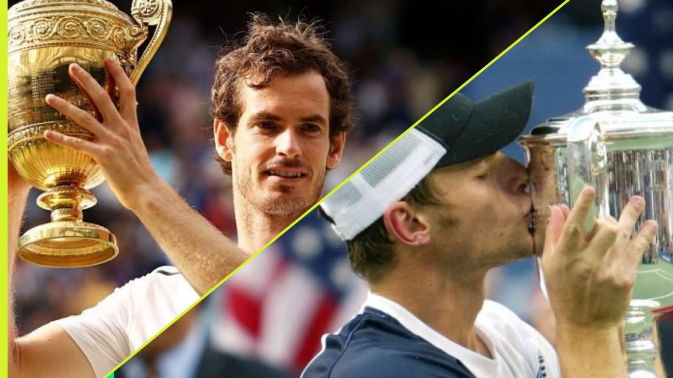 Andy Murray at Wimbledon in 2016, Andy Roddick at the 2003 US Open