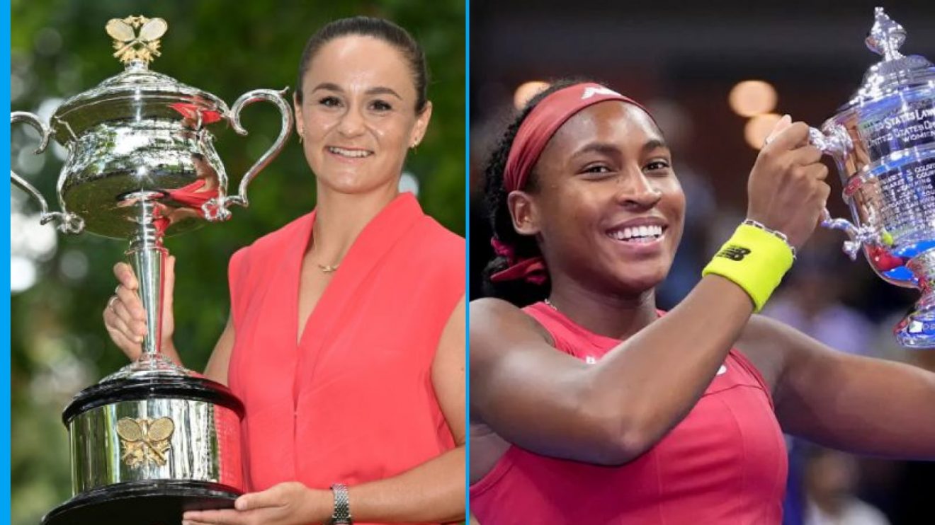 Pictured: Ashleigh Barty at the 2022 Australian Open, Coco Gauff at the 2023 US Open.