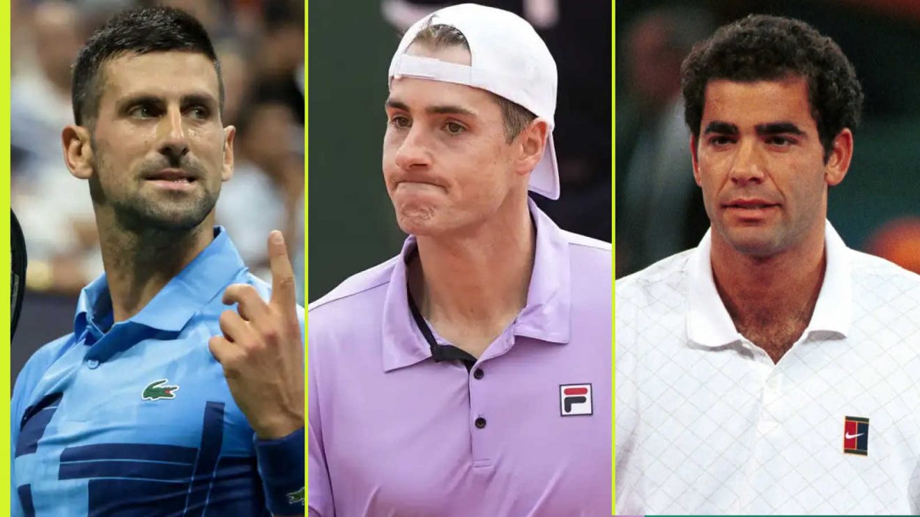 Novak Djokovic, John Isner and Pete Sampras