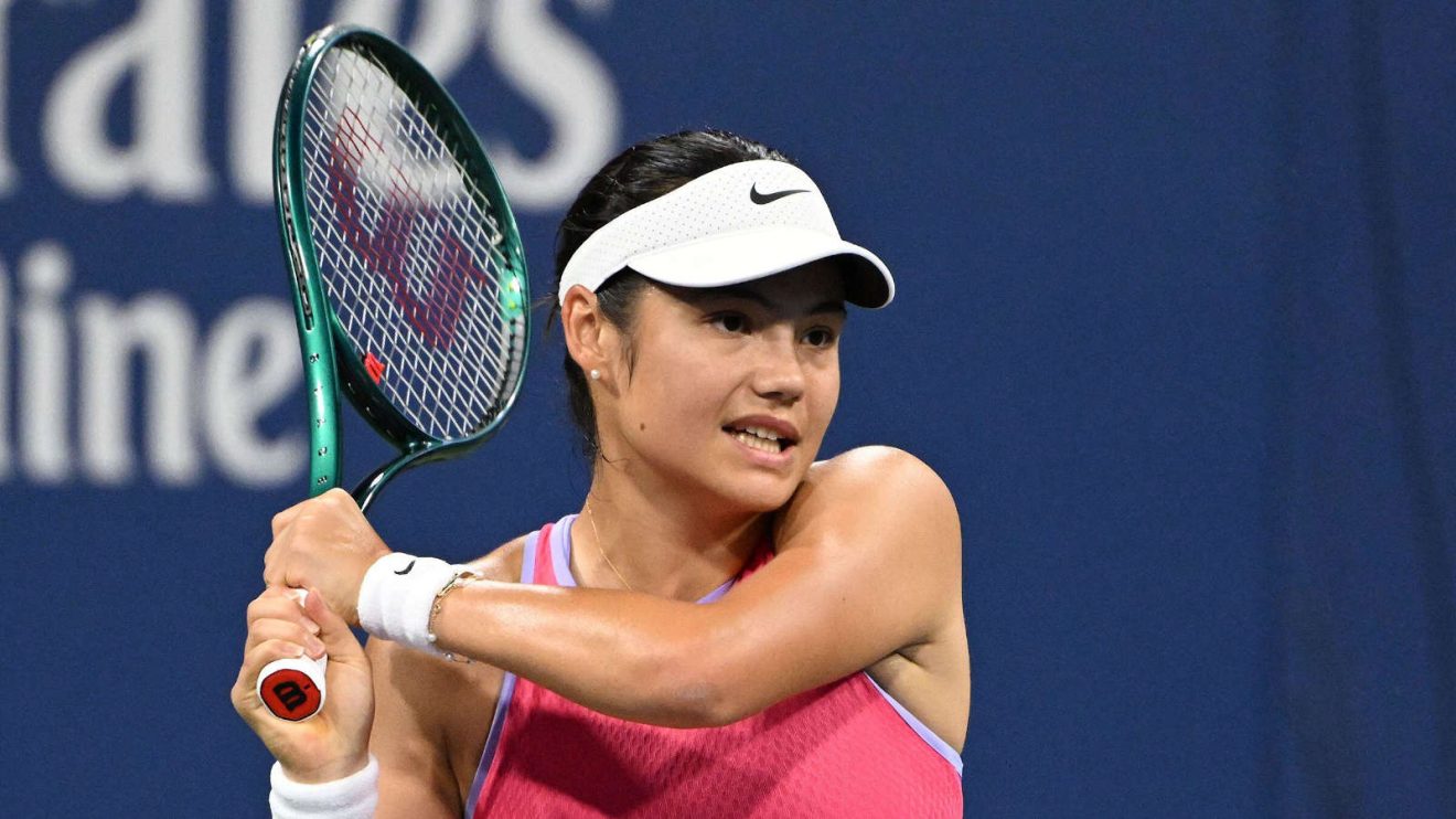 Emma Raducanu in action