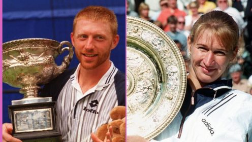 Pictured: Boris Becker at the Australian Open, Steffi Graf at Wimbledon