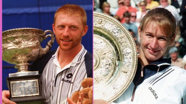 Pictured: Boris Becker at the Australian Open, Steffi Graf at Wimbledon