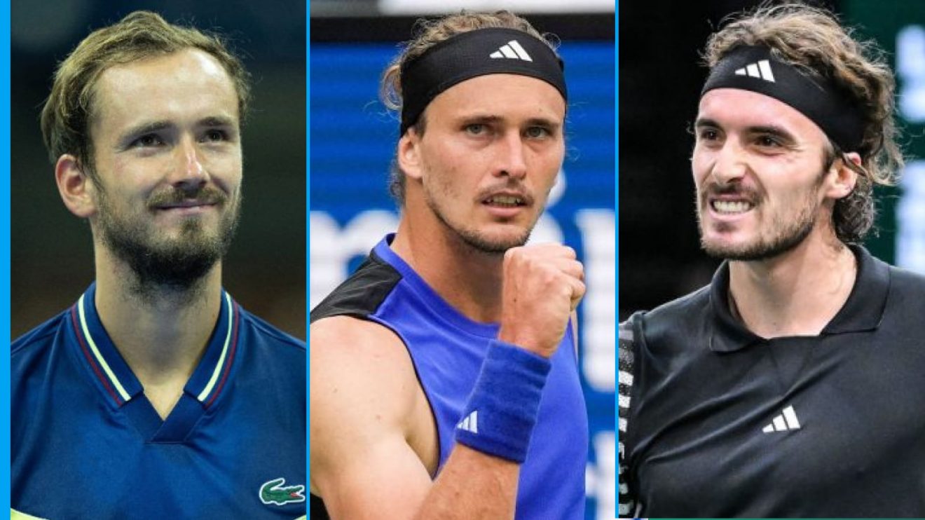 Pictured: Daniil Medvedev, Alexander Zverev, Stefanos Tsitsipas