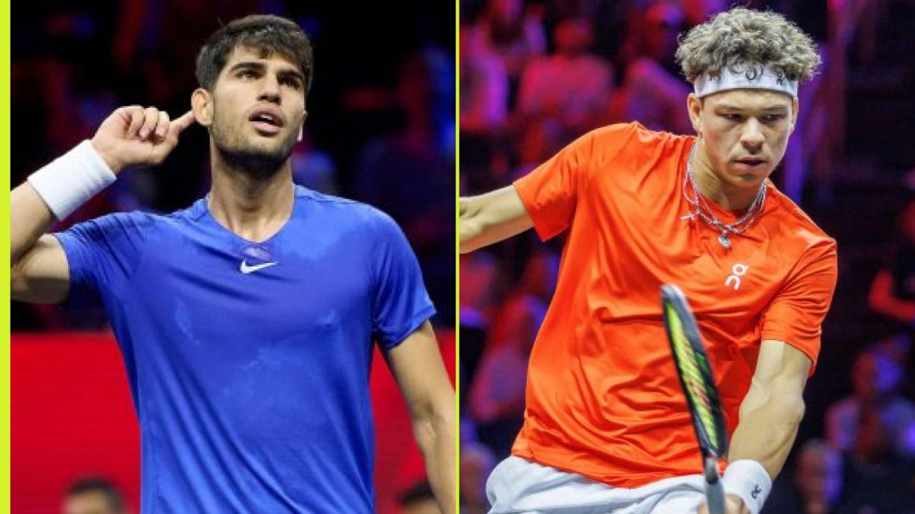 Carlos Alcaraz, Ben Shelton pictured at the Laver Cup.