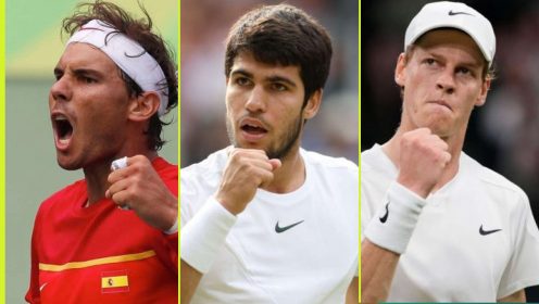 Rafael Nadal, Carlos Alcaraz, and Jannik Sinner