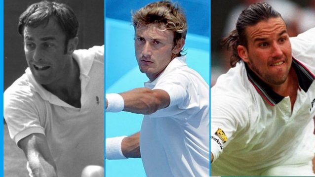 Pictured: John Newcombe, Juan Carlos Ferrero, and Pat Rafter