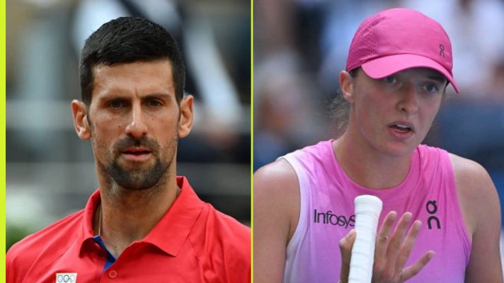 Pictured: Novak Djokovic and Iga Swiatek