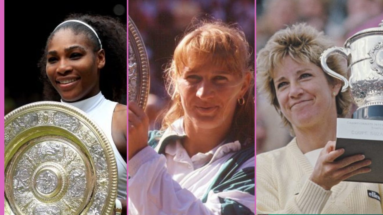 Pictured: Serena Williams, Steffi Graf, and Chris Evert