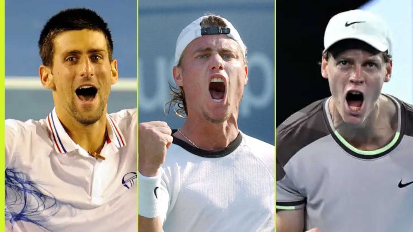 Novak Djokovic, Lleyton Hewitt and Jannik Sinner