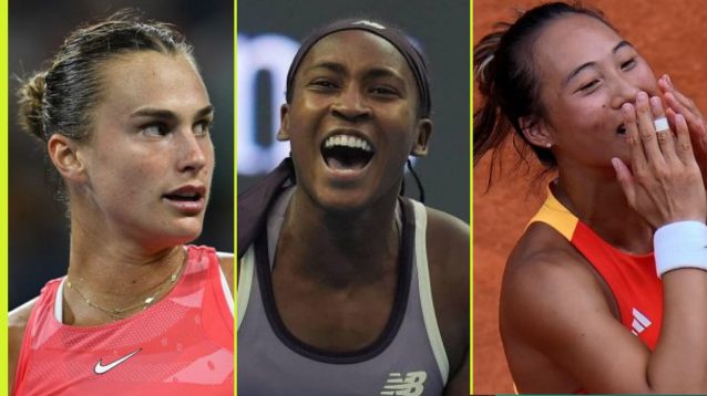 Pictured: Aryna Sabalenka, Coco Gauff, and Zheng Qinwen