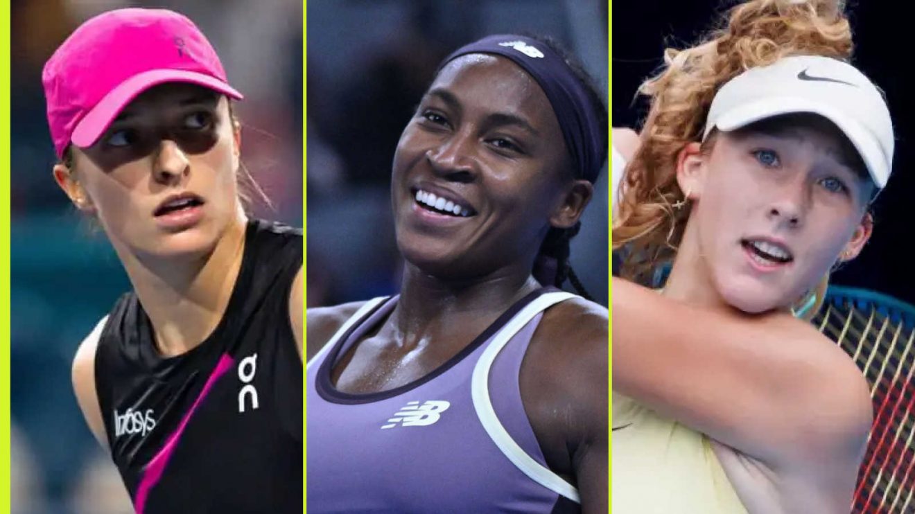 From left to right: Iga Swiatek, Coco Gauff and Mirra Andreeva