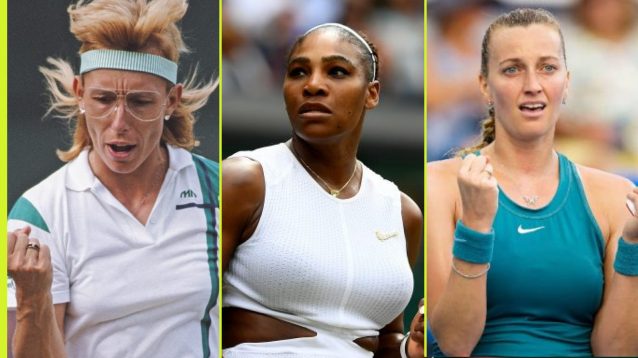 Pictured: Martina Navratilova, Serena Williams, and Petra Kvitova