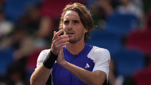 Stefanos Tsitsipas in action