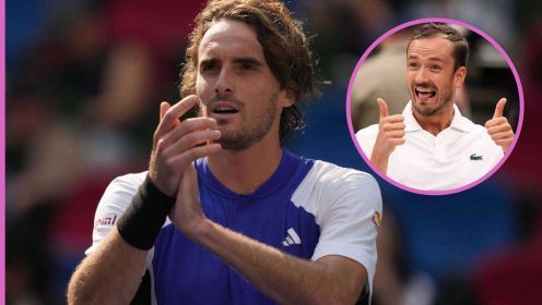 Pictured: Stefanos Tsitsipas and Daniil Medvedev