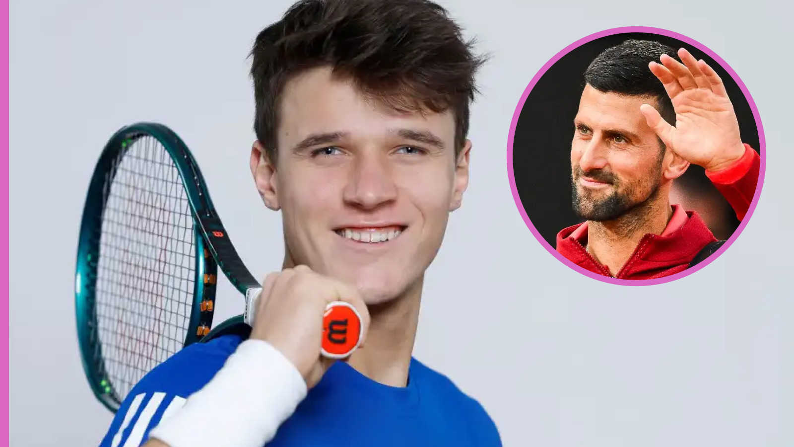 Pictured: Jakub Mensik and Novak Djokovic