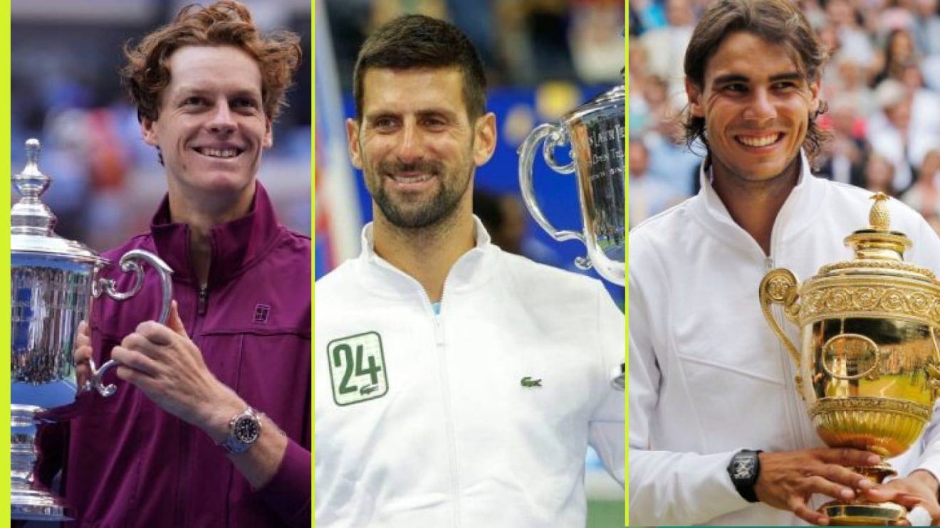 Pictured: Jannik Sinner, Novak Djokovic, Rafael Nadal