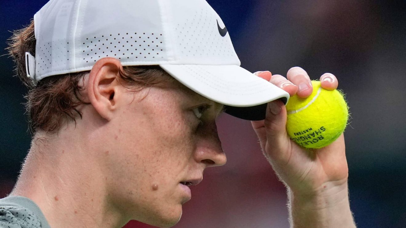 Jannik Sinner in action at the 2024 Shanghai Masters