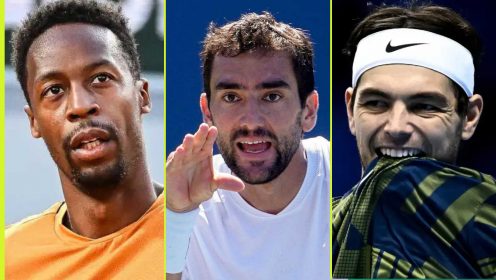 Pictured: Gael Monfils, Marin Cilic and Taylor Fritz