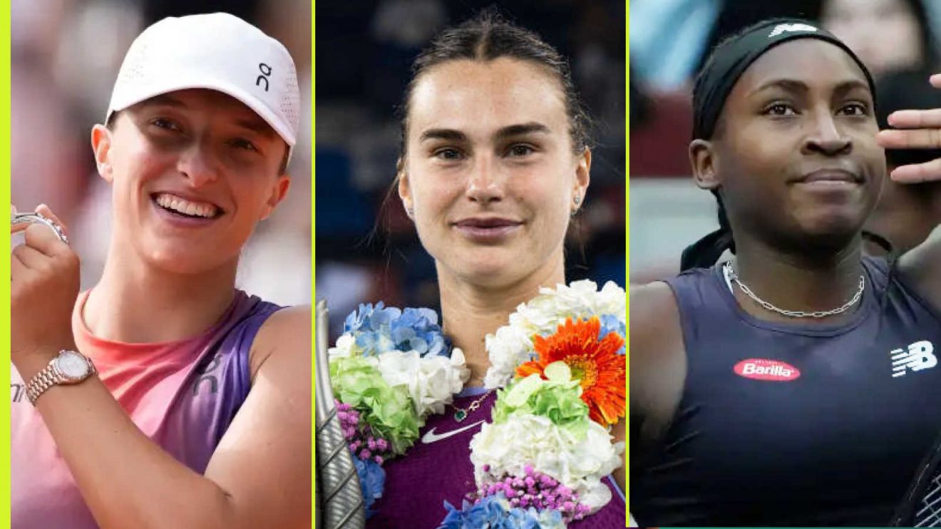 From left to right: Iga Swiatek, Aryna Sabalenka and Coco Gauff