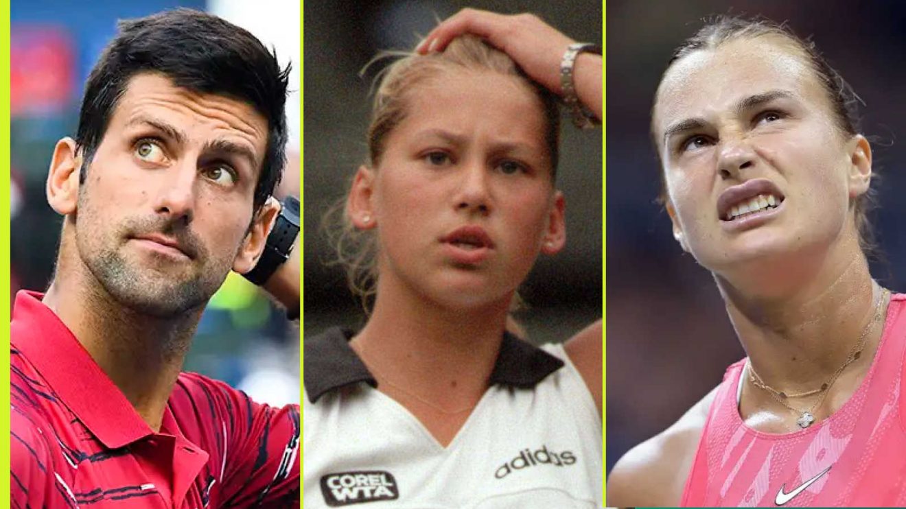 Pictured: Novak Djokovic, Anna Kournikova and Aryna Sabalenka