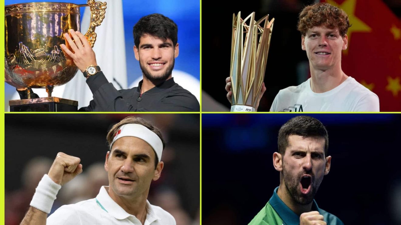 Carlos Alcaraz, Jannik Sinner, Roger Federer and Novak Djokovic.