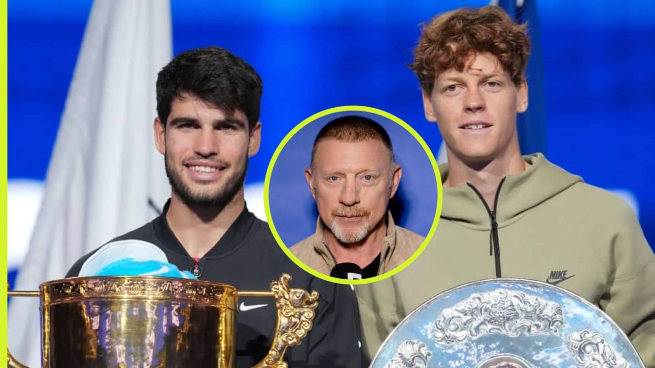 Carlos Alcaraz, Jannik Sinner and Boris Becker