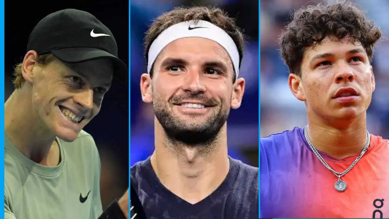 Pictured: Jannik Sinner, Grigor Dimitrov and Ben Shelton
