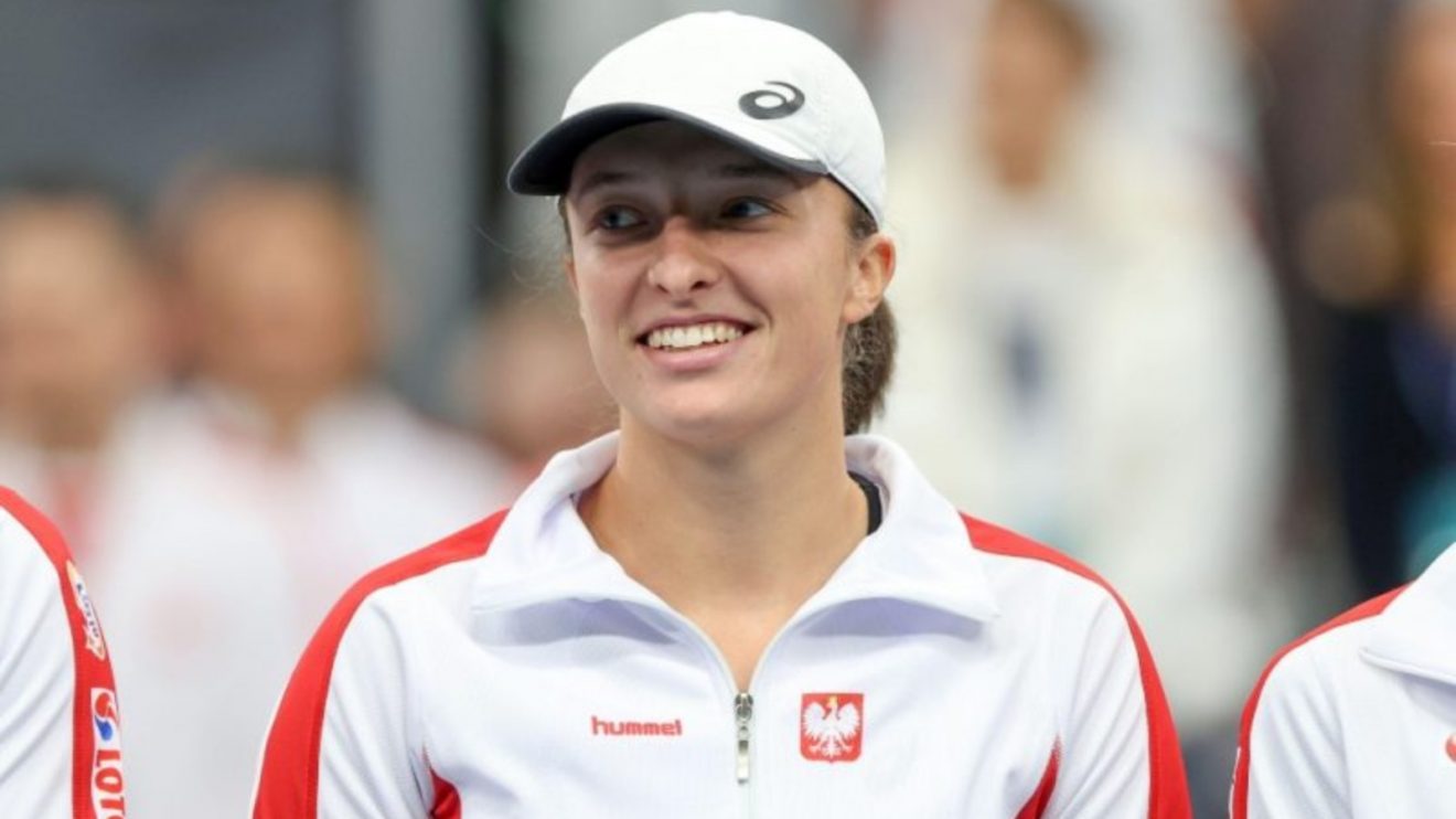 Pictured: Iga Swiatek representing Poland at the Billie Jean King Cup.