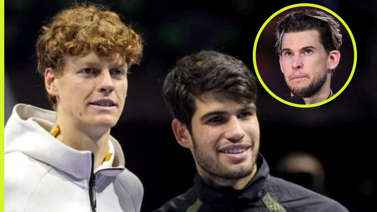 Pictured: Jannik Sinner, Carlos Alcaraz, Dominic Thiem