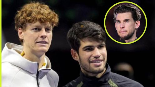 Pictured: Jannik Sinner, Carlos Alcaraz, Dominic Thiem