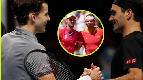 Dominic Thiem and Roger Federer