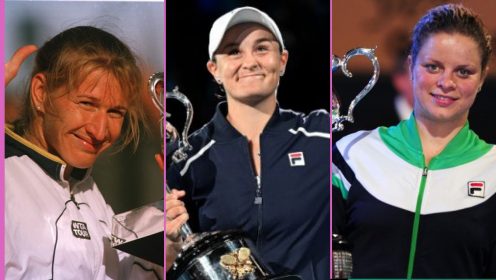 Pictured: Steffi Graf, Ashleigh Barty, and Kim Clijsters