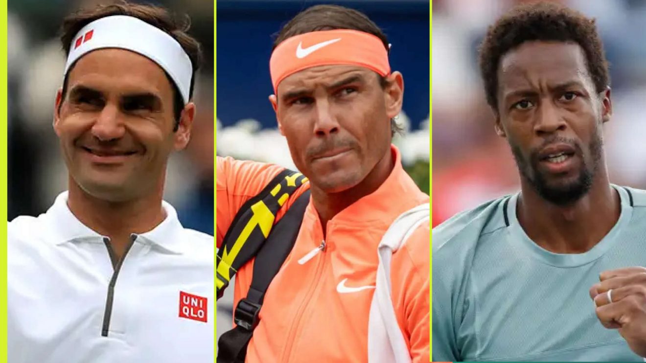 Pictured: Roger Federer, Rafael Nadal and Gael Monfils
